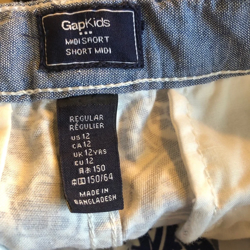 GAP Kids Shorts Midi Blue White Size 12 Girls